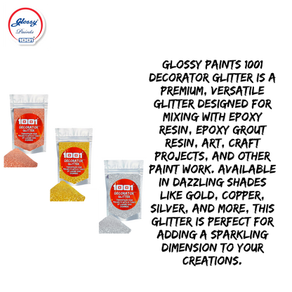 1001 Glossy Decorator Glitter for Epoxy Grout, Art Epoxy, Speaker Paint