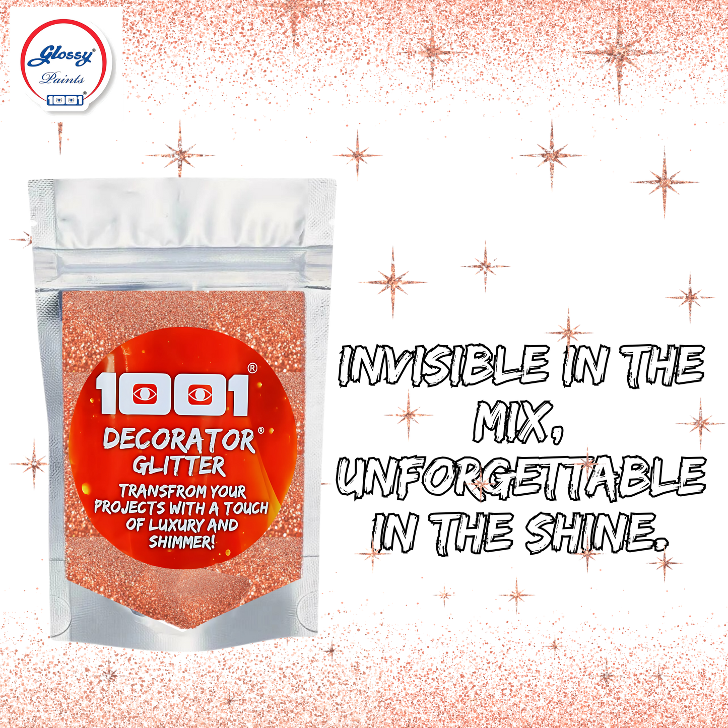 1001 Glossy Decorator Glitter for Epoxy Grout, Art Epoxy, Speaker Paint