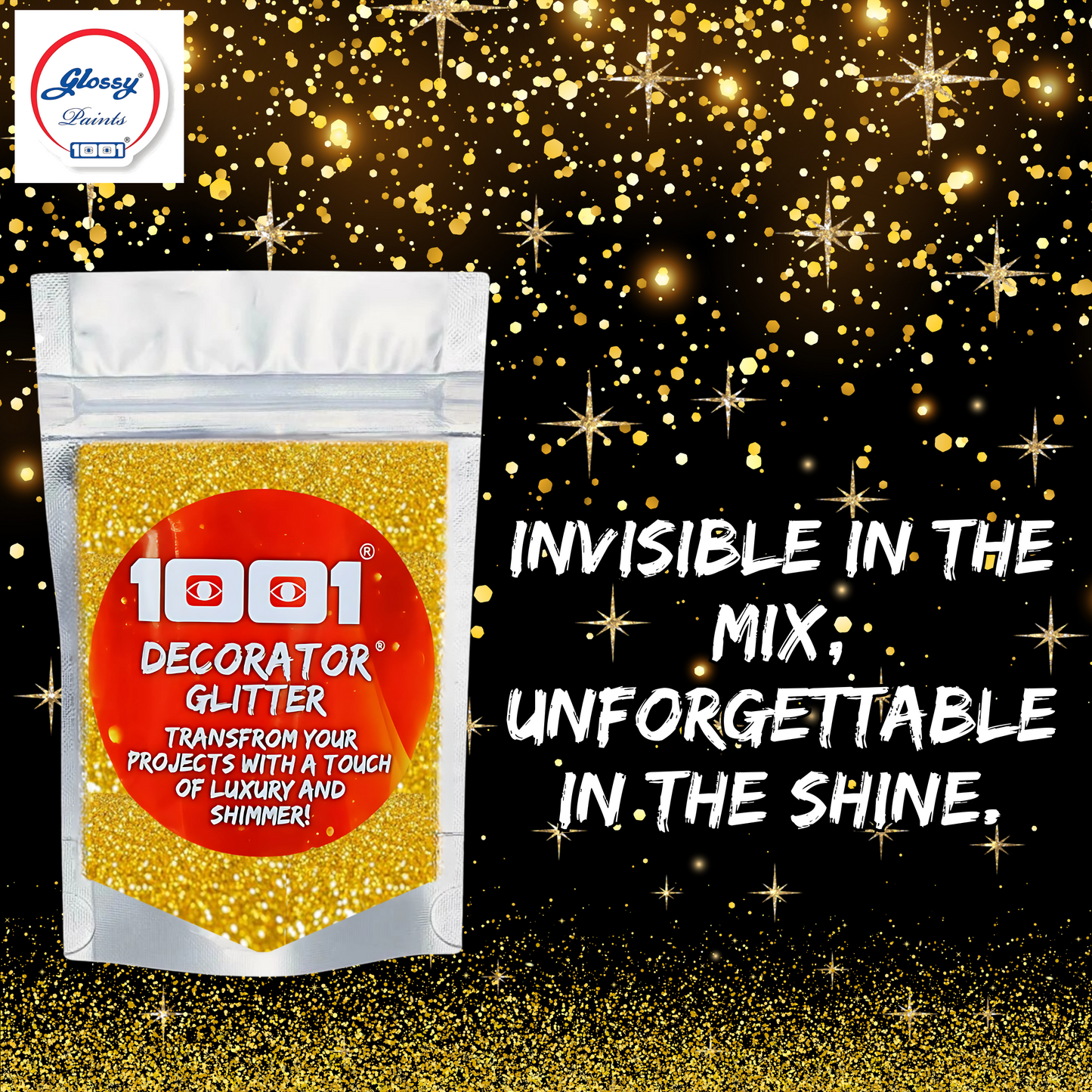 1001 Glossy Decorator Glitter for Epoxy Grout, Art Epoxy, Speaker Paint