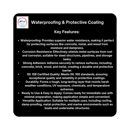 1001 Ready Mixed Paint, RMP Brushing Bituminous, Black, Lead Free, Acid Alkali and Heat Resisting  ST - IS 158