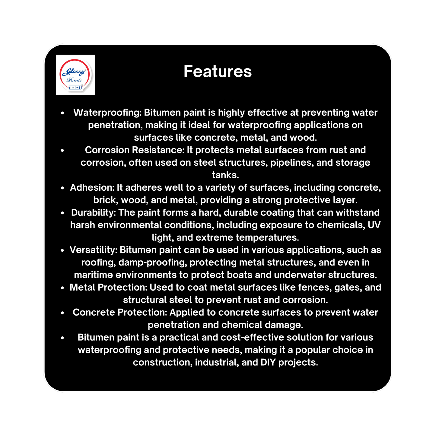 1001 Ready Mixed Paint, RMP Brushing Bituminous, Black, Lead Free, Acid Alkali and Heat Resisting  ST - IS 158