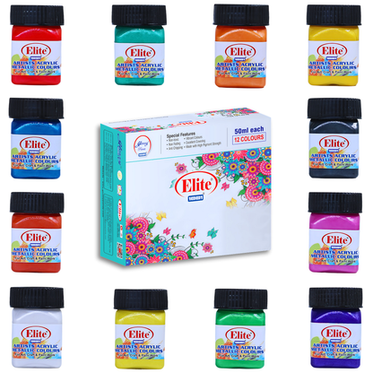 Elite Artist's Acrylic Metallic Colors for Multi-surface