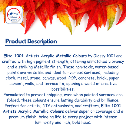 Elite Artist's Acrylic Metallic Colors for Multi-surface