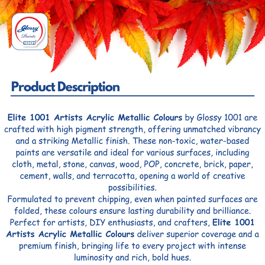 Elite Artist's Acrylic Metallic Colors for Multi-surface