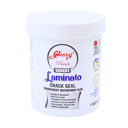 Glossy Paints Laminato Crack Seal container on a white background