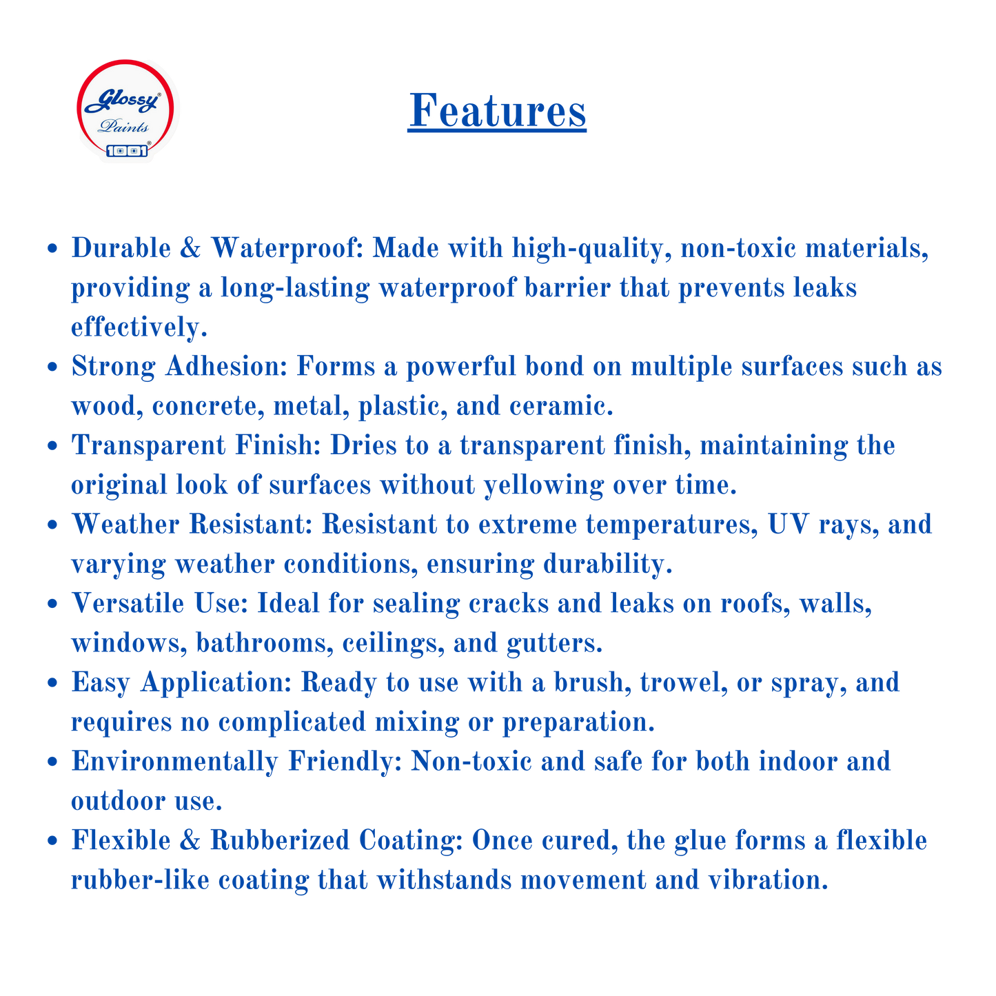 Glossy 1001 Laminato Crack Seal Barrier Water Proof Glue