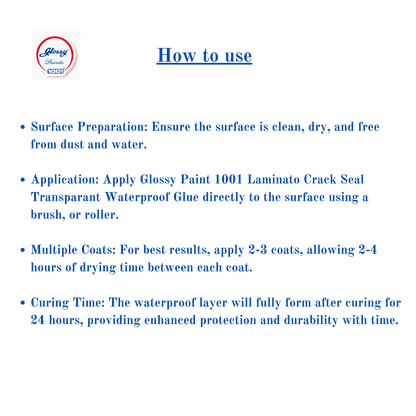 Glossy 1001 Laminato Crack Seal Barrier Water Proof Glue