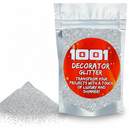 Glossy Decorator Glitter for Epoxy Grout, Art Epoxy, Speaker Paint | Silver