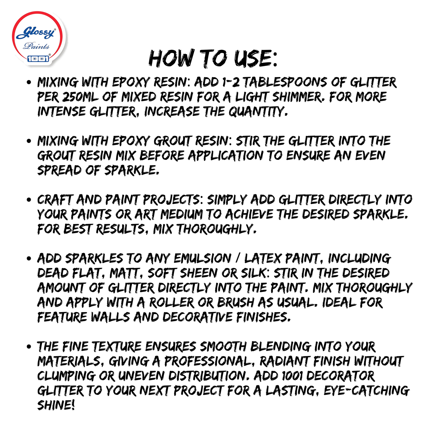 Glossy Decorator Glitter for Epoxy Grout, Art Epoxy, Speaker Paint | Silver