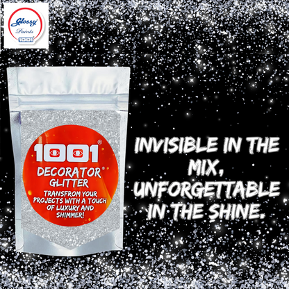 Glossy Decorator Glitter for Epoxy Grout, Art Epoxy, Speaker Paint | Silver