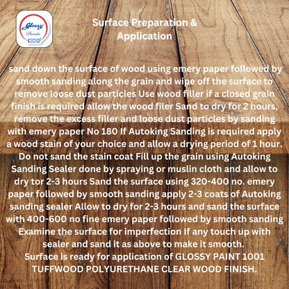 1001 Tuff Wood 1K Polyurethane Clear Wood Finish - Gloss