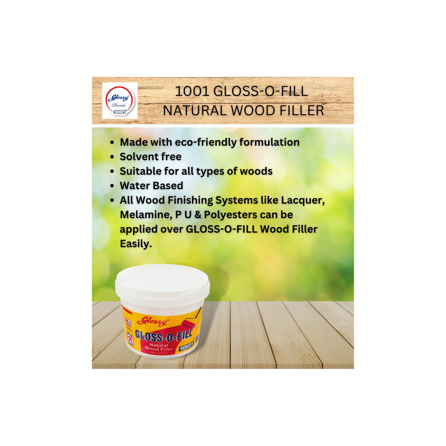 1001 Gloss-o-Fill Natural Wood Filler